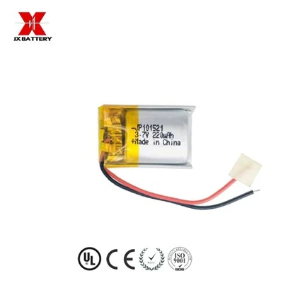 Sérsniðin Li Polymer rafhlaða JP101521 220mAh 0,814Wh 3,7v rafhlaða fyrir smáleikföng